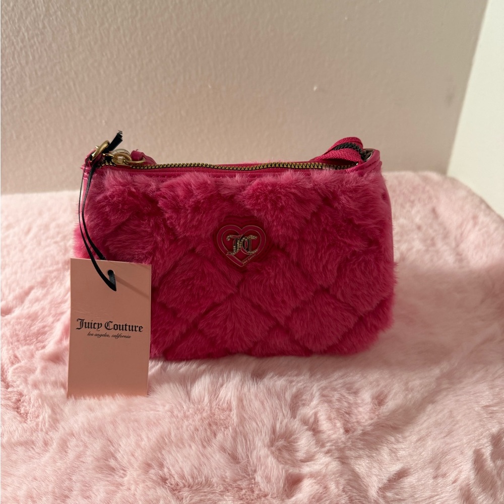 Juicy Couture Furry Pink Clutch